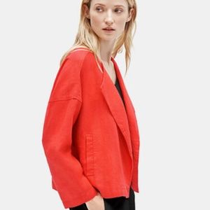 278.00 NWT EILEEN FISHER HEAVY ORGANIC LINEN DRAPE JACKET